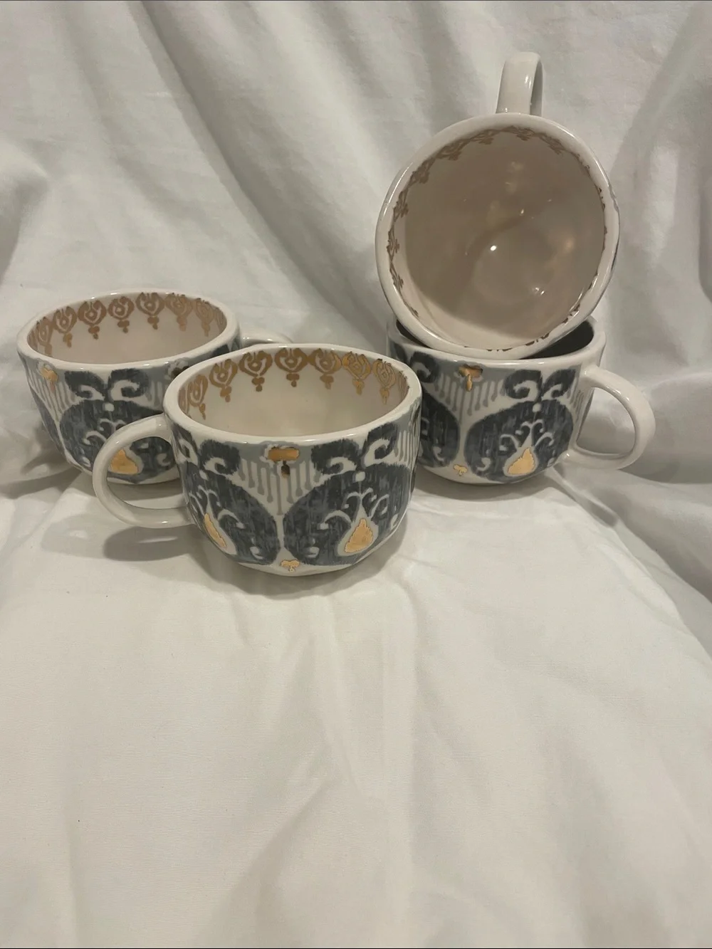 Set of 4 Anthropologie Tanja Mugs
